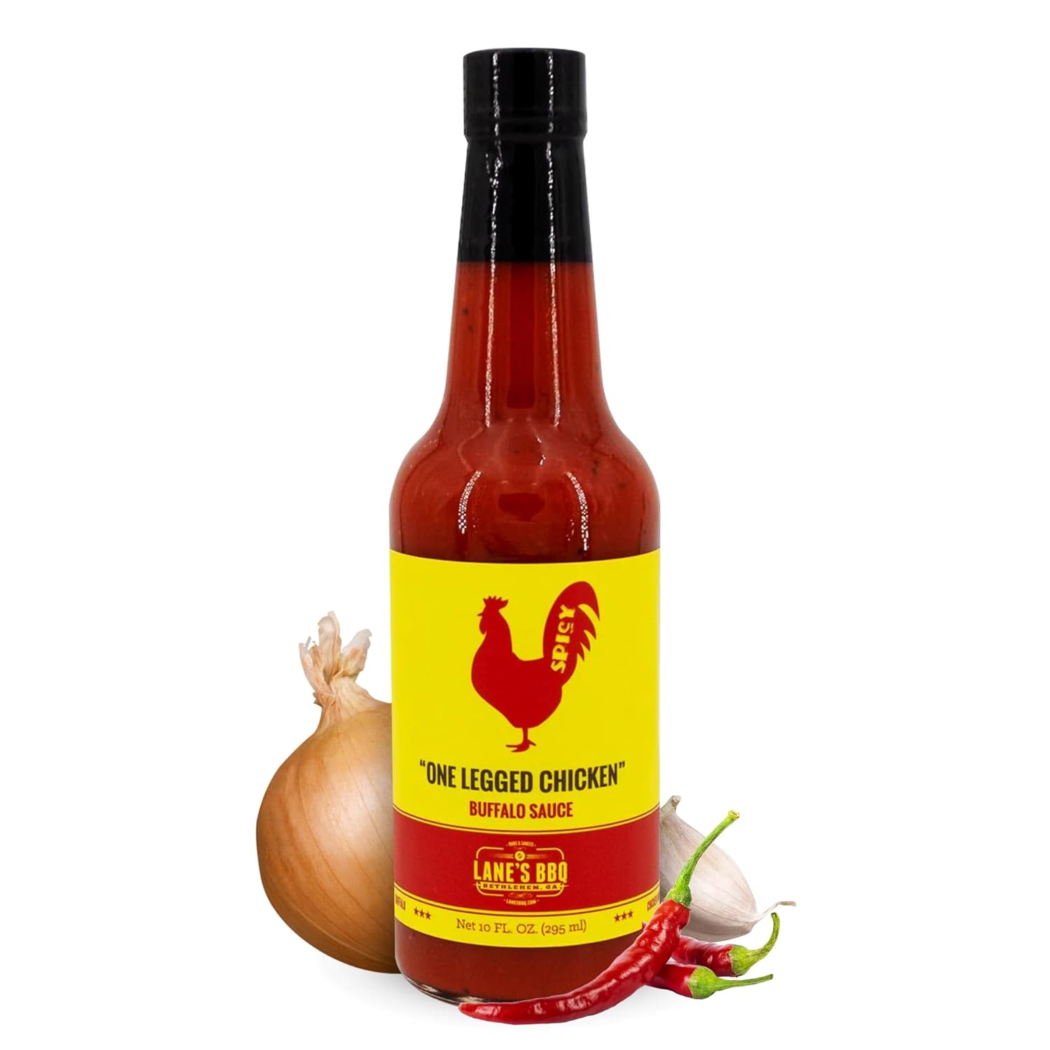 Lane's-One-Legged-Chicken-Buffalo-Sauce,-Award-Winning-Buffalo-Wing-Sauce,-Delicious-920