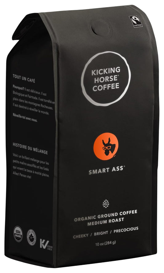 Kicking-Horse-Coffee-Smart-Ass,-Medium-Roast,-Ground,-Certified-Organic,-Fairtrade,-Kosher,-Black,284-705