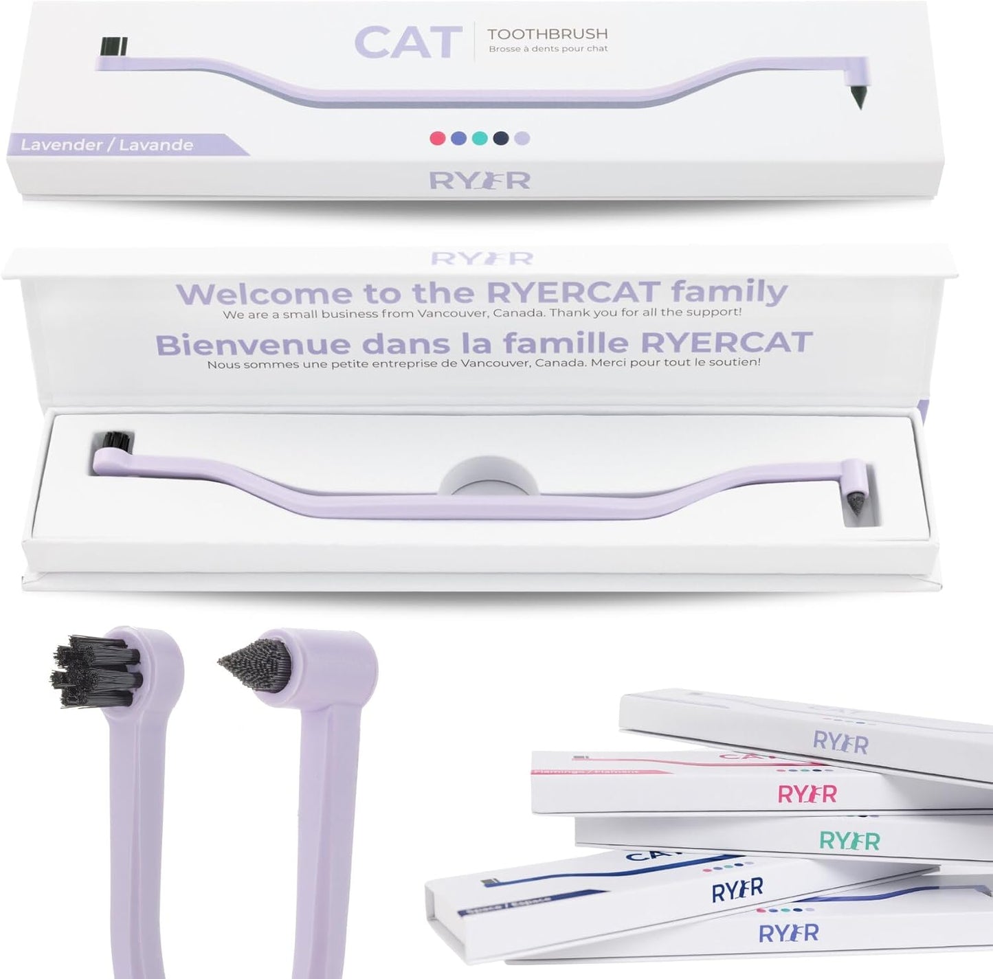 RYERCAT-Lavender-Dual-Sided-Cat-Toothbrush---Only-8mm-Wide-to-fit-into-1225