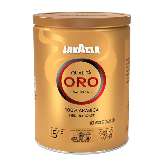 Lavazza-Qualità-Oro-Ground-Coffee,-Medium-Roast,-1-Arabica,-8.8-oz-Tin-(Pack-2876