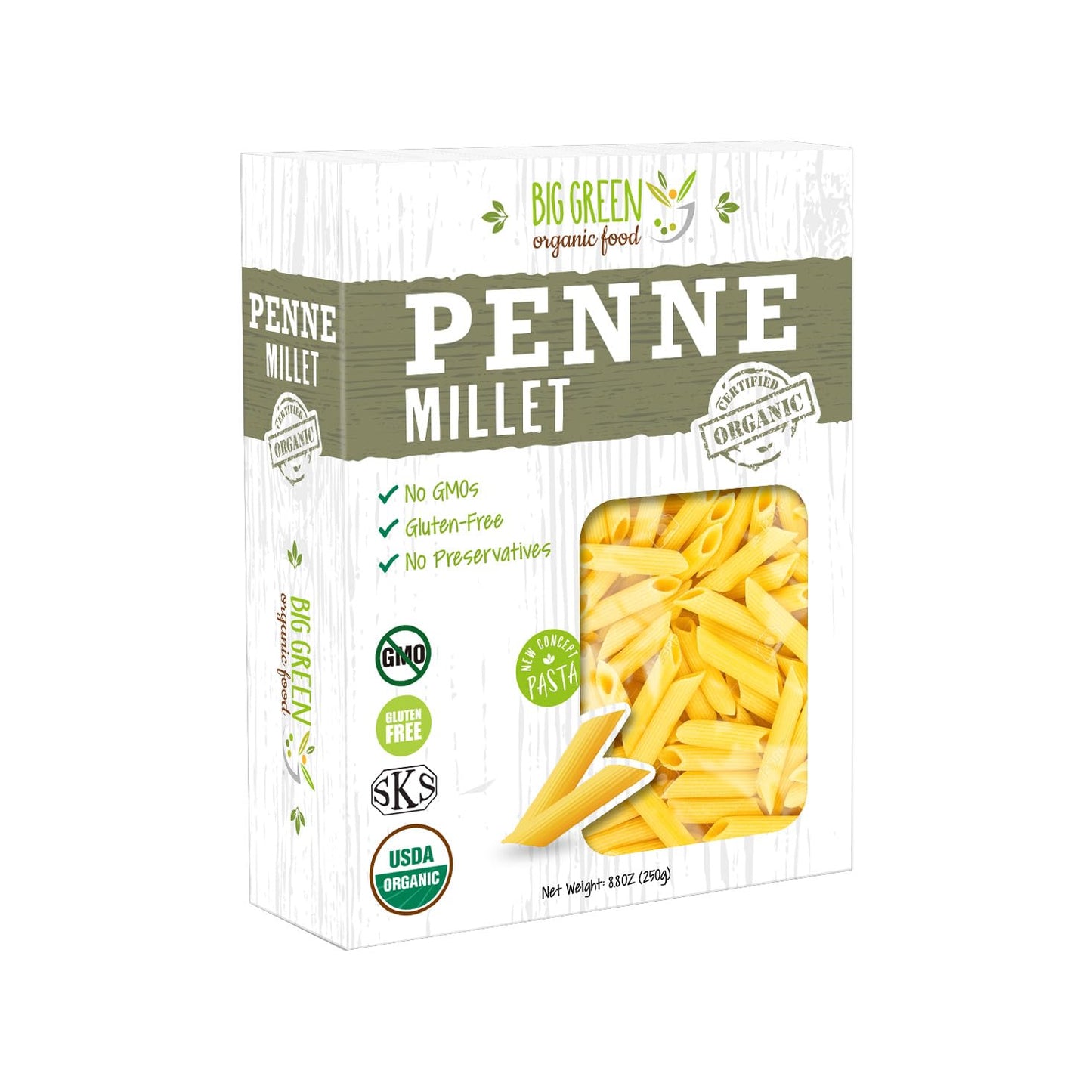 Big-Green-Organic-Food--Organic-Millet-Penne,-Gluten-Free,-Lectin-Free,-Vegan,-983