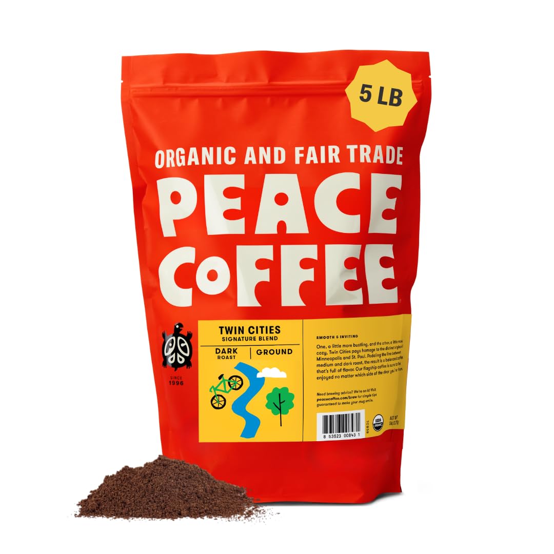 Peace-Coffee-Twin-Cities-Signature-Blend-Ground-Dark-Roast-Coffee,-5-lb,-Organic-63