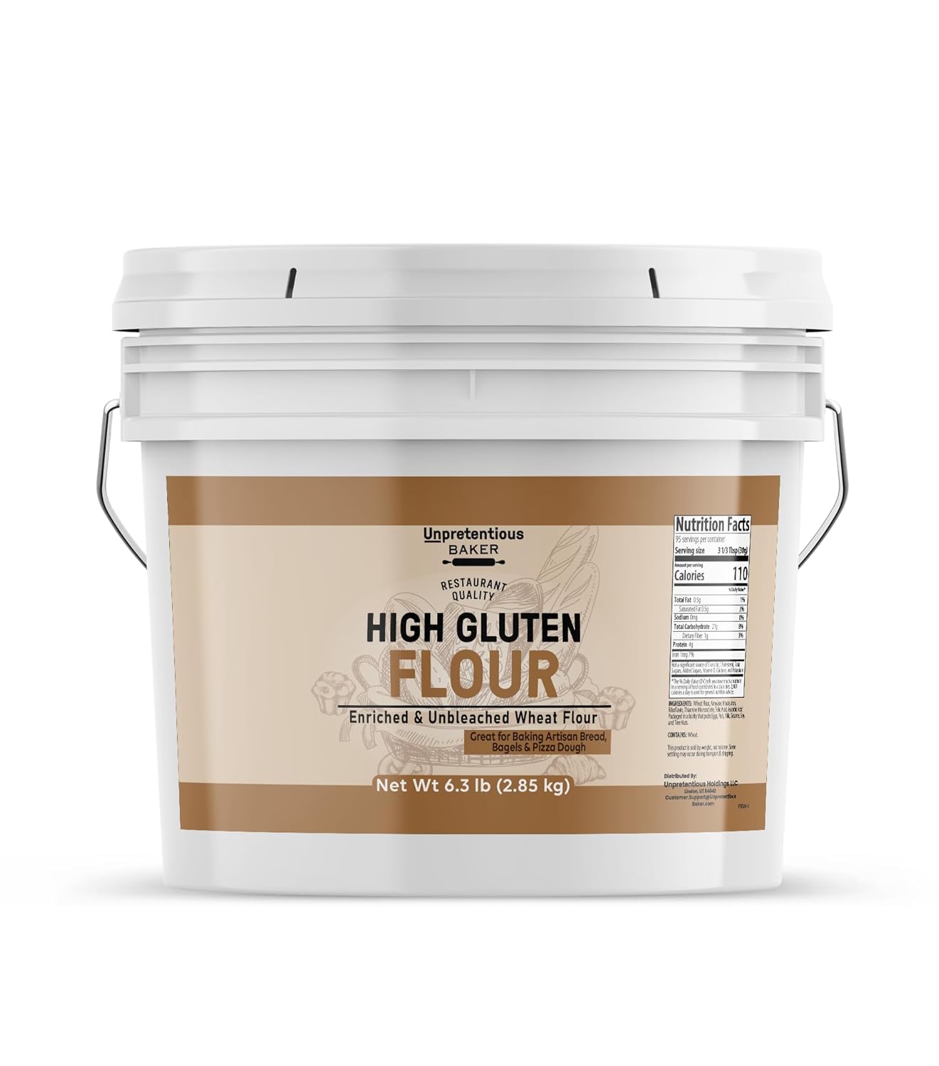 Unpretentious-High-Gluten-Flour,-1-Gallon-Bucket,-Artisan-Bread,-Bagels,-Pizza---386