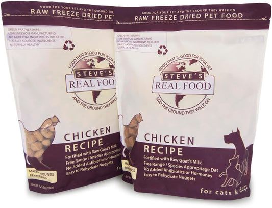 Steve's-Real-Food-Freeze-Dried-Raw-Food-Diet-for-Dogs-and-Cats,-2-Pack,-Chicken-1216