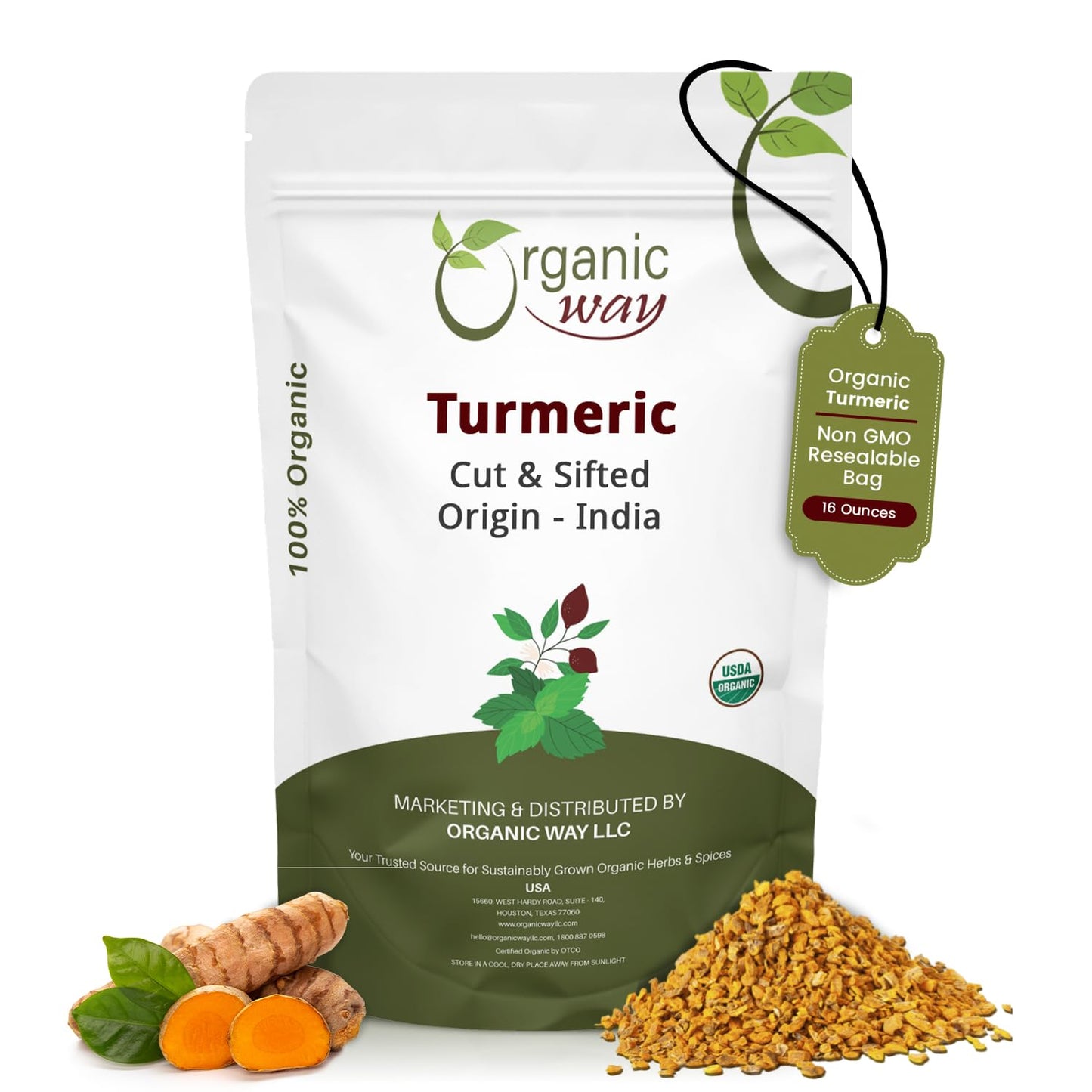 Organic-Way-Turmeric/Haldi-Root-Cut-&-Sifted-(Curcuma-Longa)---Herbal-Tea-1083