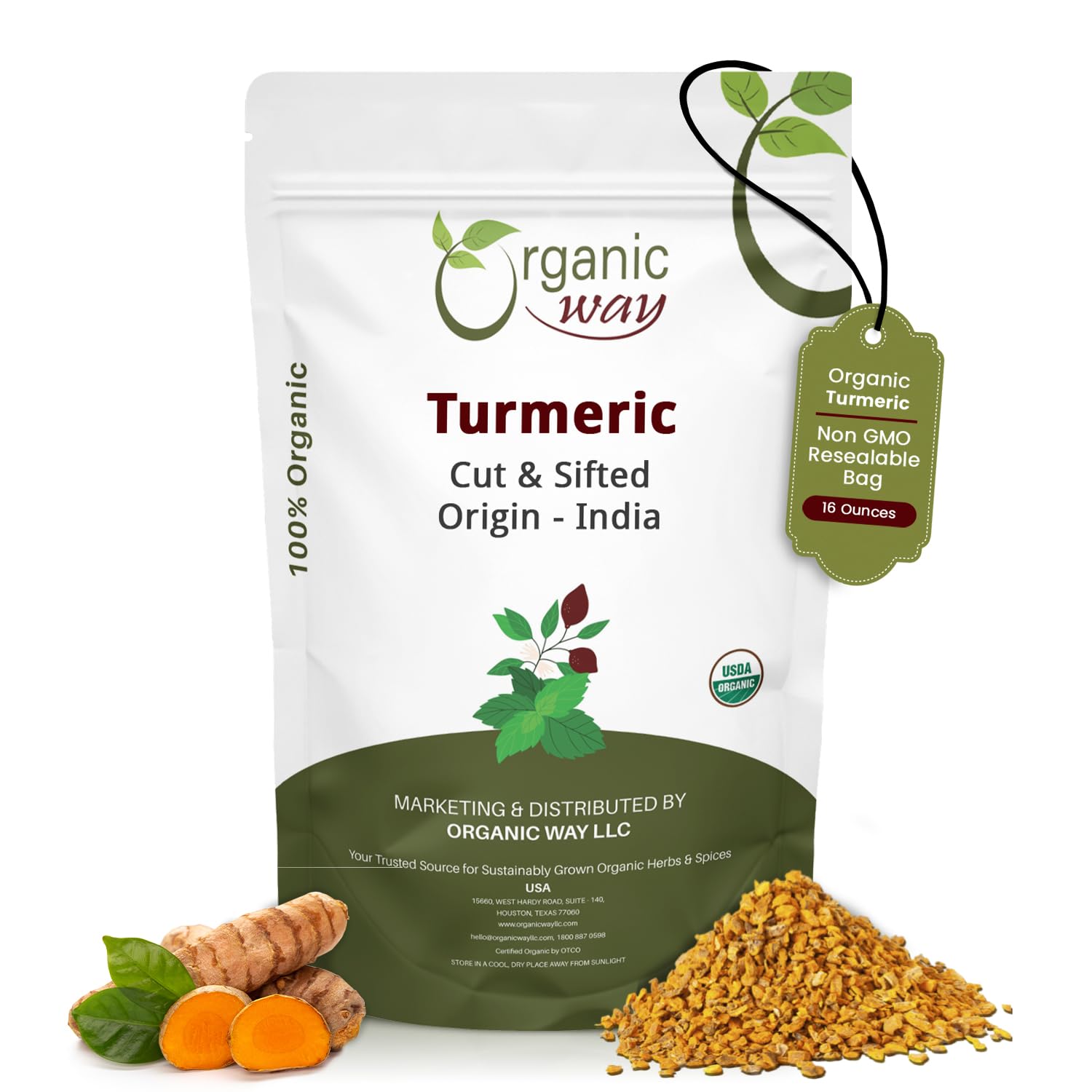 Organic-Way-Turmeric/Haldi-Root-Cut-&-Sifted-(Curcuma-Longa)---Herbal-Tea-1083