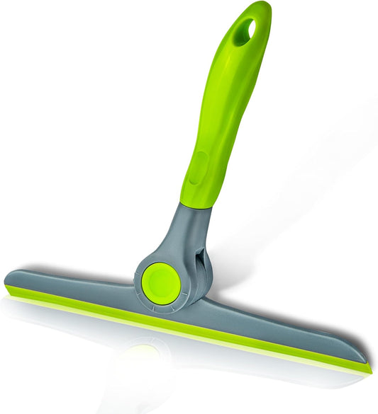 DSV-Standard-10"-Heavy-Duty-Green,-Grey-Window-Cleaning-Squeegee,-Handheld-Squeegee-for-Glass-Doors,-1823