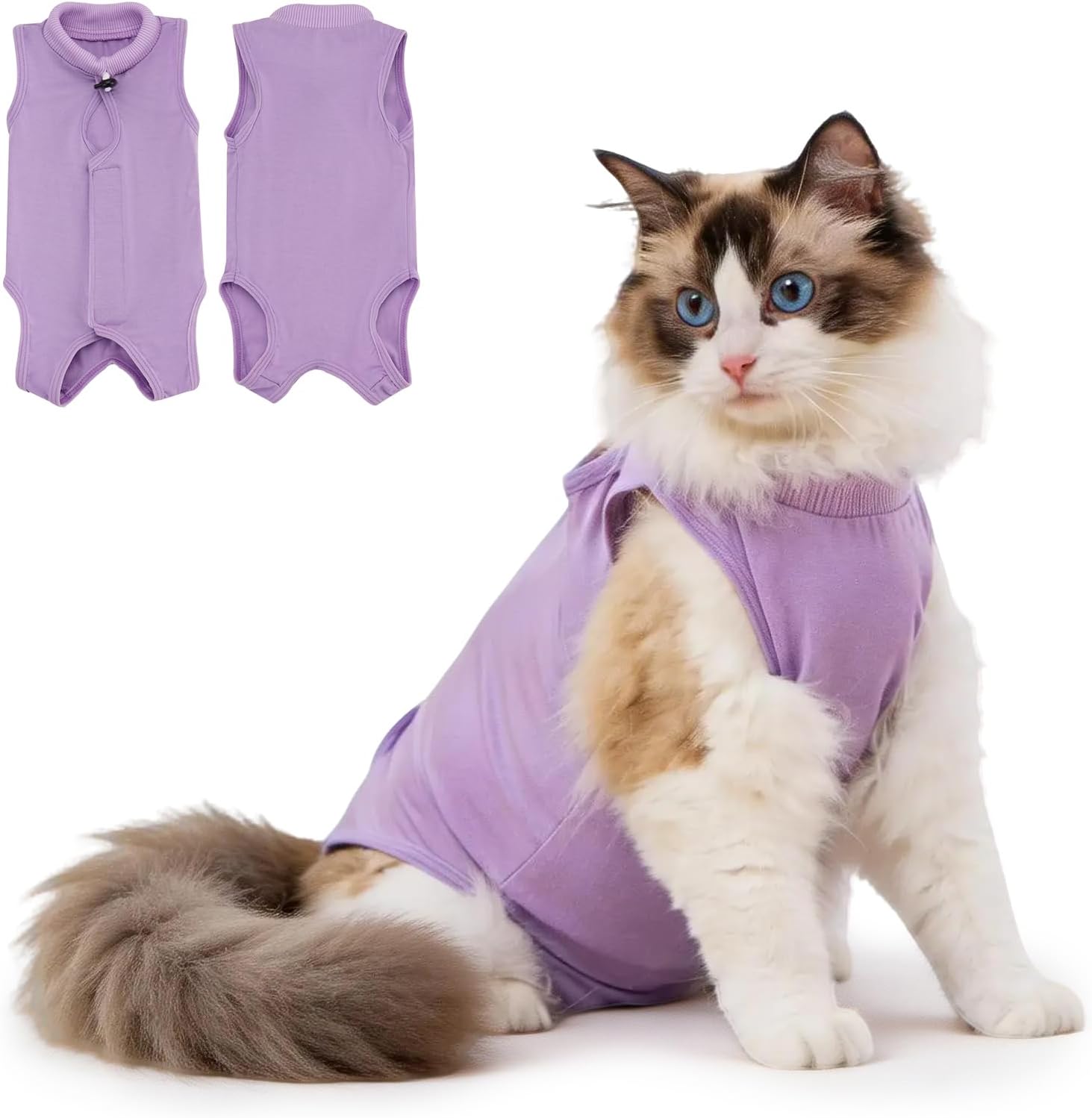 Avont-Cat-Recovery-Suit,Cat-Onesie-for-Female-Male-Cats-Purple-L-|-Breathable-899