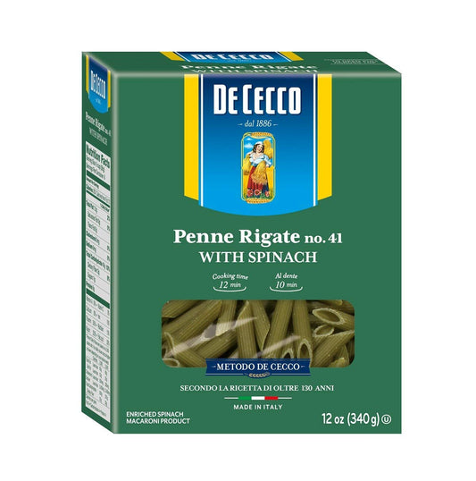 De-Cecco-Spinach-Pasta,-Penne-Rigate-No.41,-12-1070