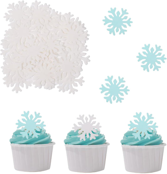 THJ-50PCS-Edible-Snowflakes-Cupcake-Toppers-Blue&White-4305