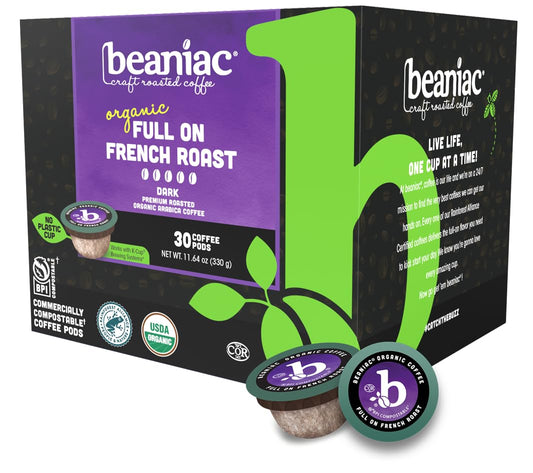 beaniac-Organic-Full-On-French-Roast,-Dark-Roast,-Single-Serve-Compostable-K-Cup-2851
