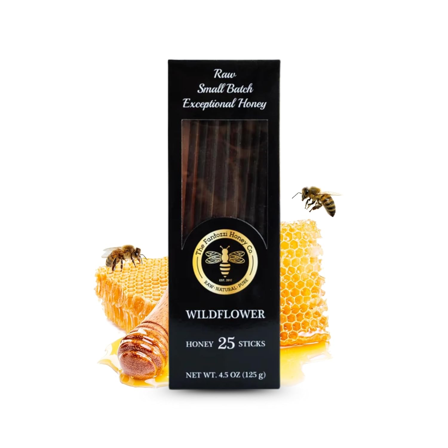 Wildflower-Honey-Straws,-25-Count---Raw-Honey-Sticks-for-Tea-and---for-1190