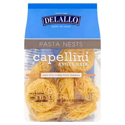 DeLallo-Capellini-Egg-Pasta-Nests,-Angel-Hair-Long-Cut-Pasta,-Bag-777