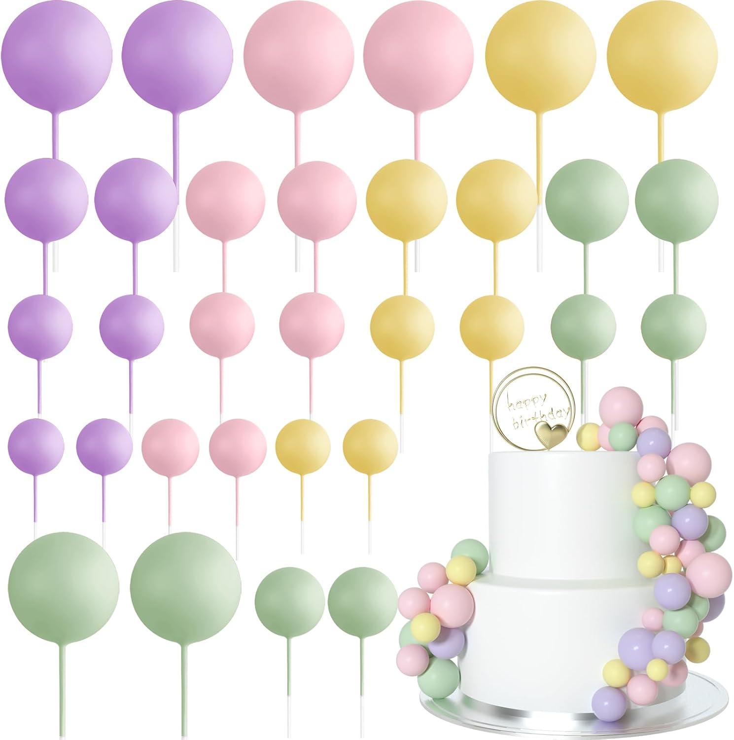 ASTARON-32-Pcs-Ball-Cake-Topper-Decorations-2056