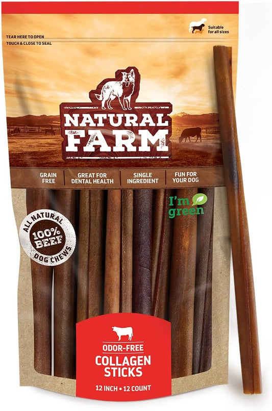 Odor-Free-Collagen-Dog-Chews,-(12-Inch,-12-Pack),-Long-Lasting-4026