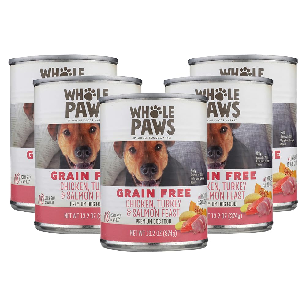 Whole-Paws,Chicken,Turkey-and-Salmon-Dog-Food,13.2-Ounce,(Pack-of-5)---------86
