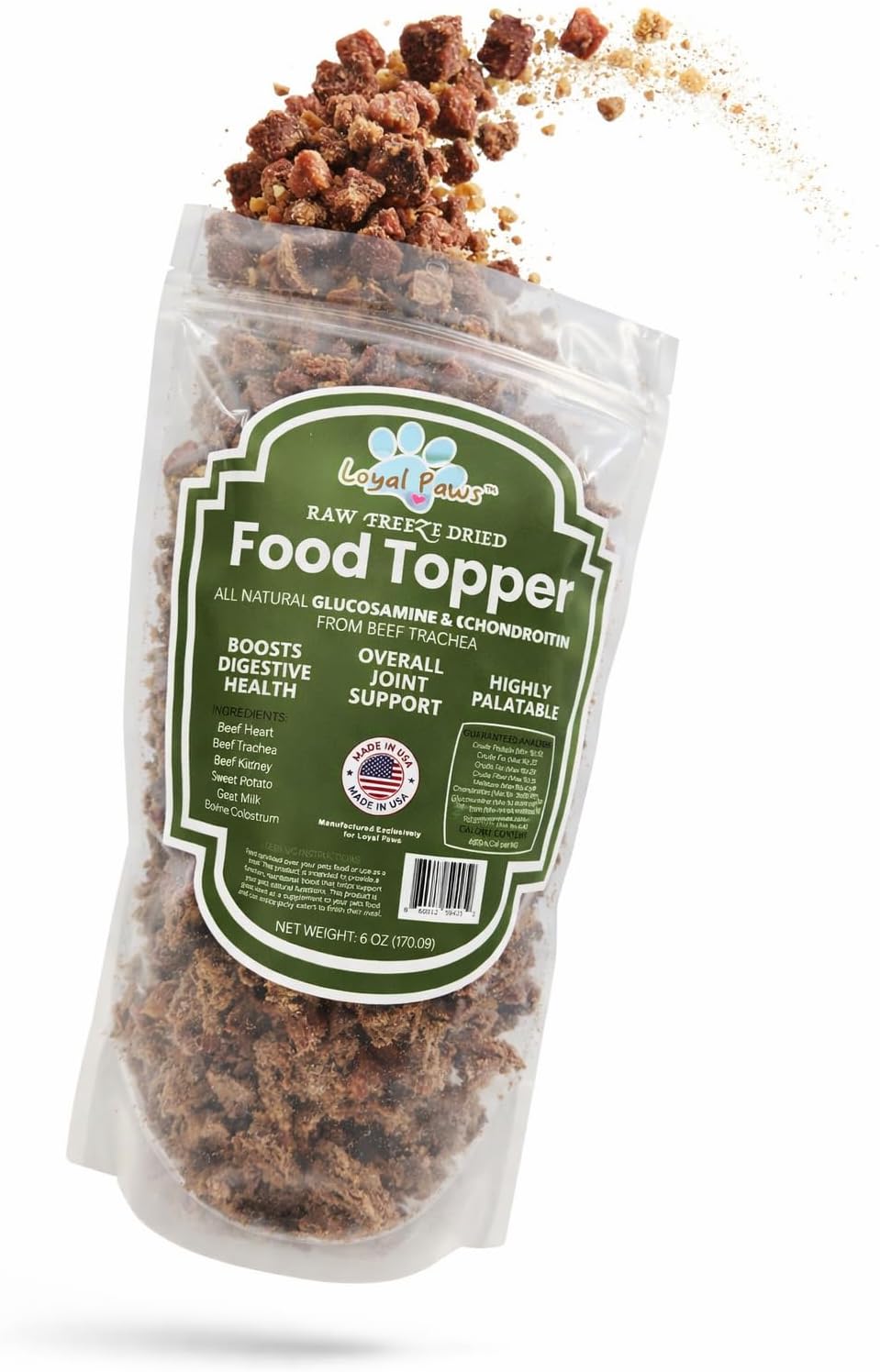 Freeze-Dried-Dog-Food-Topper-for-Picky-Eaters-–-Raw-Beef-Heart,-Trachea,-Kidney-450