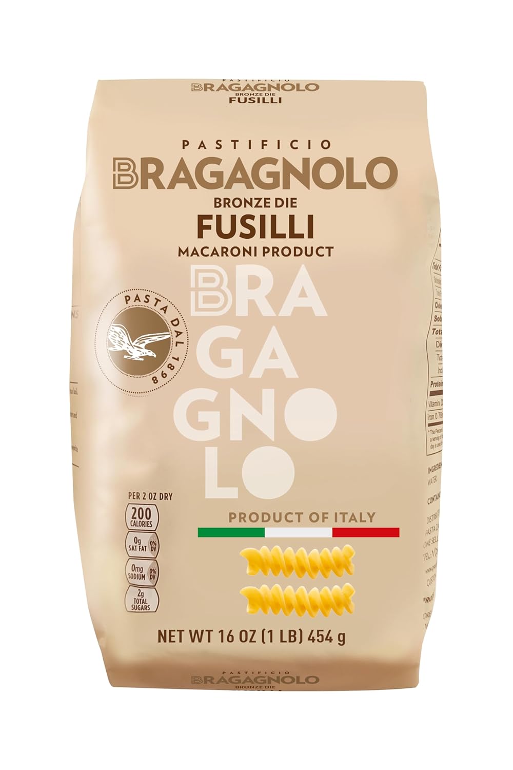 Pastificio-Bragagnolo,-Fusilli-857-Bronze-Drawn,-1-Italian-Pasta,-Made-Durum-884