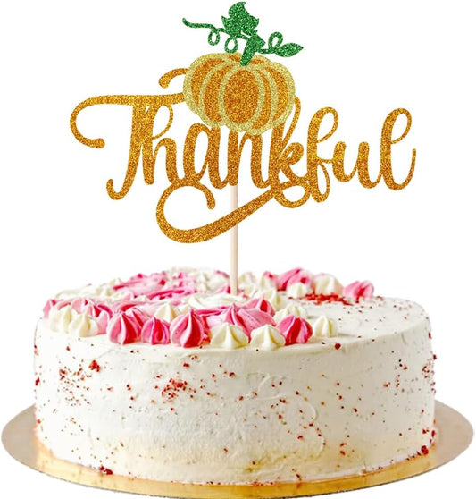 AROKIPPRY-Glitter-thankful-Pumpkin-Cake-Topper---4195