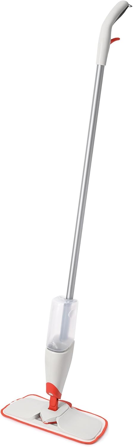 OXO-Good-Grips-Microfiber-Spray-Mop-with-Slide-Out-Scrubber,Red/White---3209