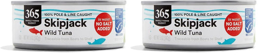 365-by-Whole-Foods-Market,-Unsalted-Skipjack-Tuna-in-Water,-5-Ounce-(Pack-676