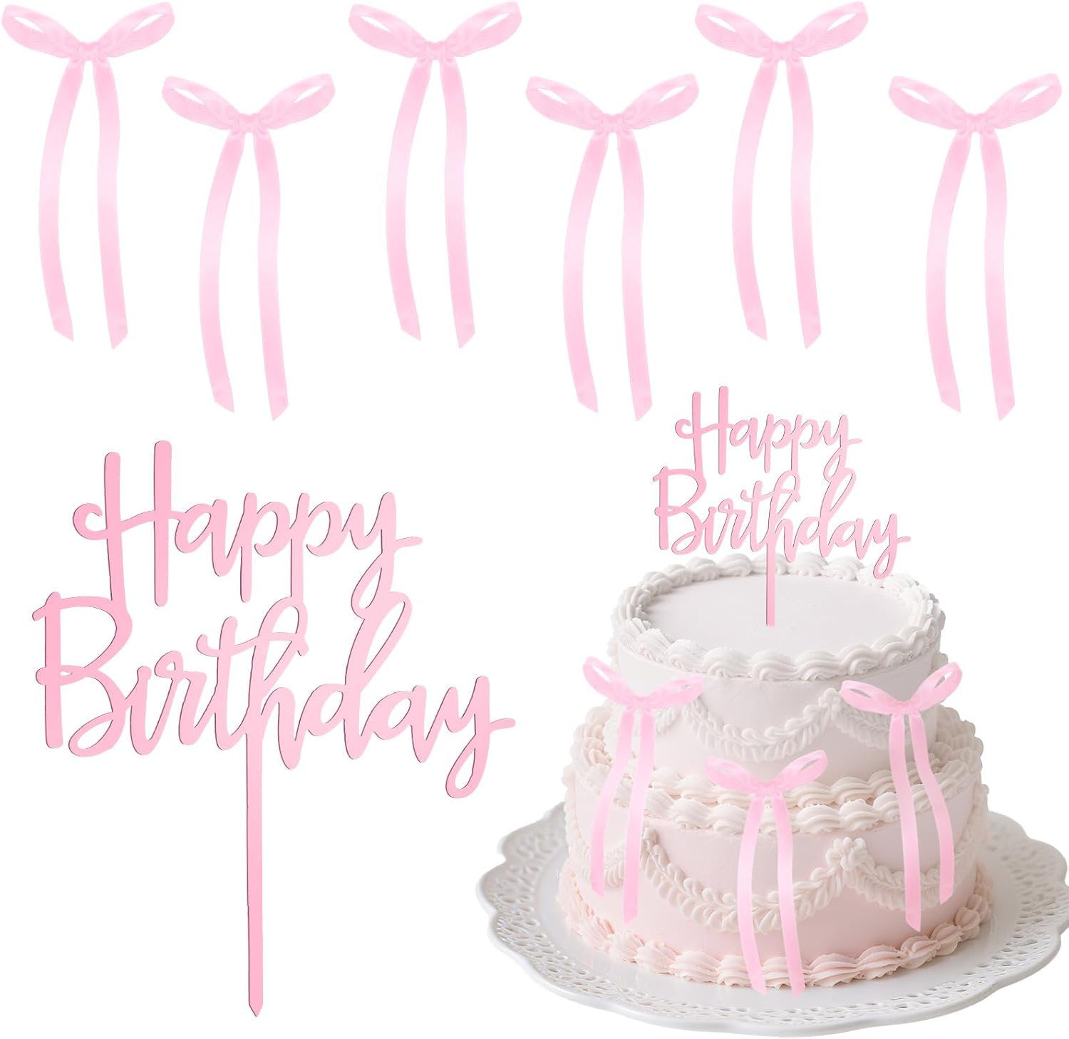 Yuomeaz-7Pcs-Pink-Bows-for-Cake,-Pink-Bow-Cake-Toppers-with-Happy-Cakes-Small-1081