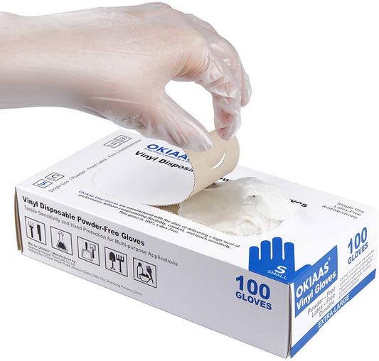 OKIAAS-Disposable-Gloves-S,-Food-Safe,-Bulk-of-100-Pcs|Latex-4032