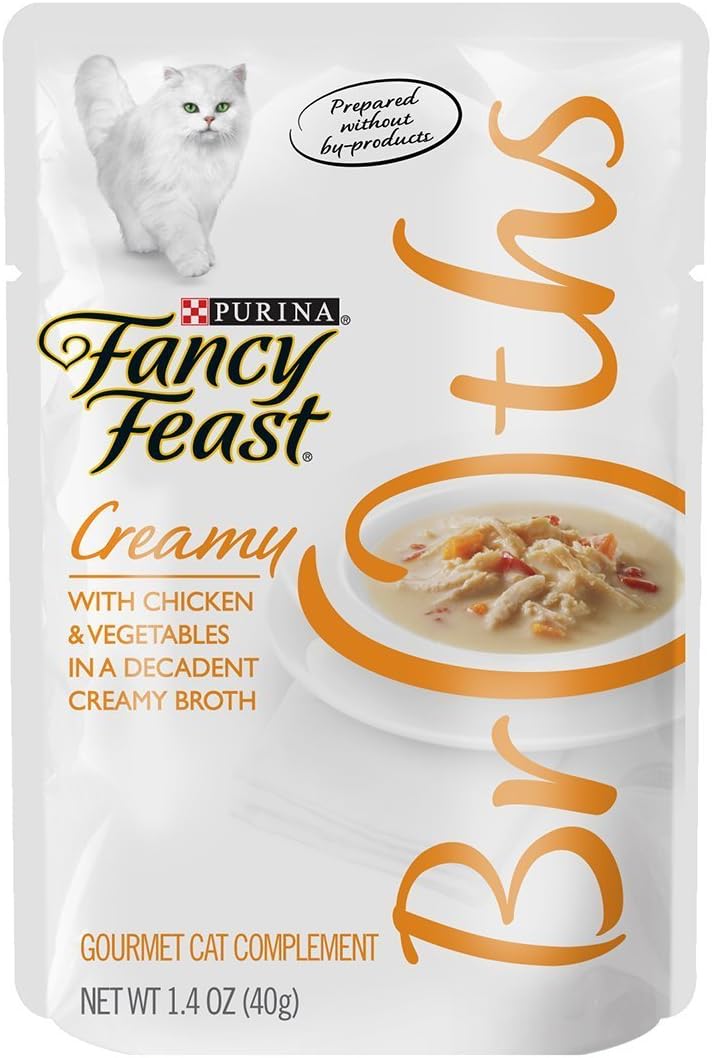 Purina-Fancy-Feast-Broth-For-Cats,-Creamy,-With-Chicken-&-Vegetables,-1.4-Ounce-Pouch,-72