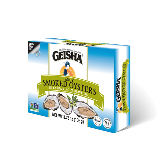 GEISHA-Smoked-Oysters-in-Extra-Virgin-Olive-Oil-3.75oz(Pack-of-12),-Smoked-Oysters-539
