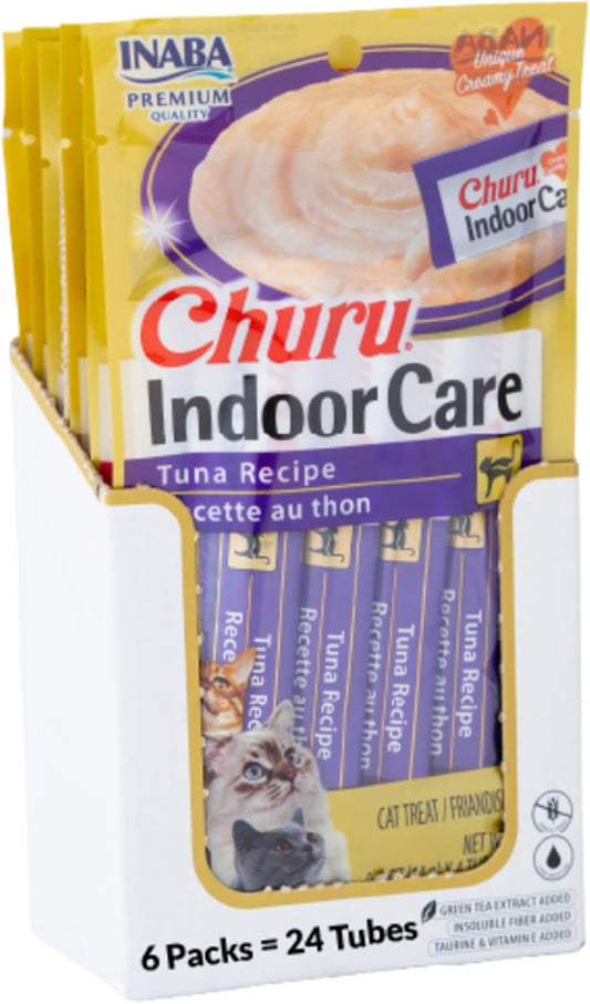 INABA-Churu-Indoor-Care-for-Hairball-Control,-Functional-Lickable-Cat-Treat-with-Taurine-&-586