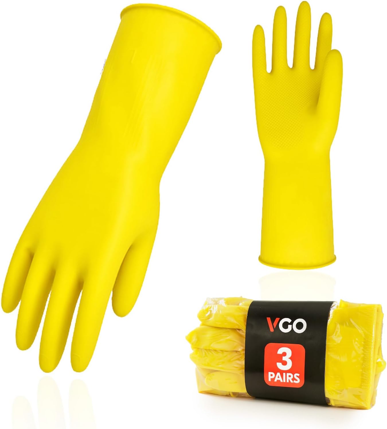 Vgo...-3-Pairs-Reusable-Household-Gloves,-Rubber-Dishwashing-gloves,-Extra-Thickness,-1491