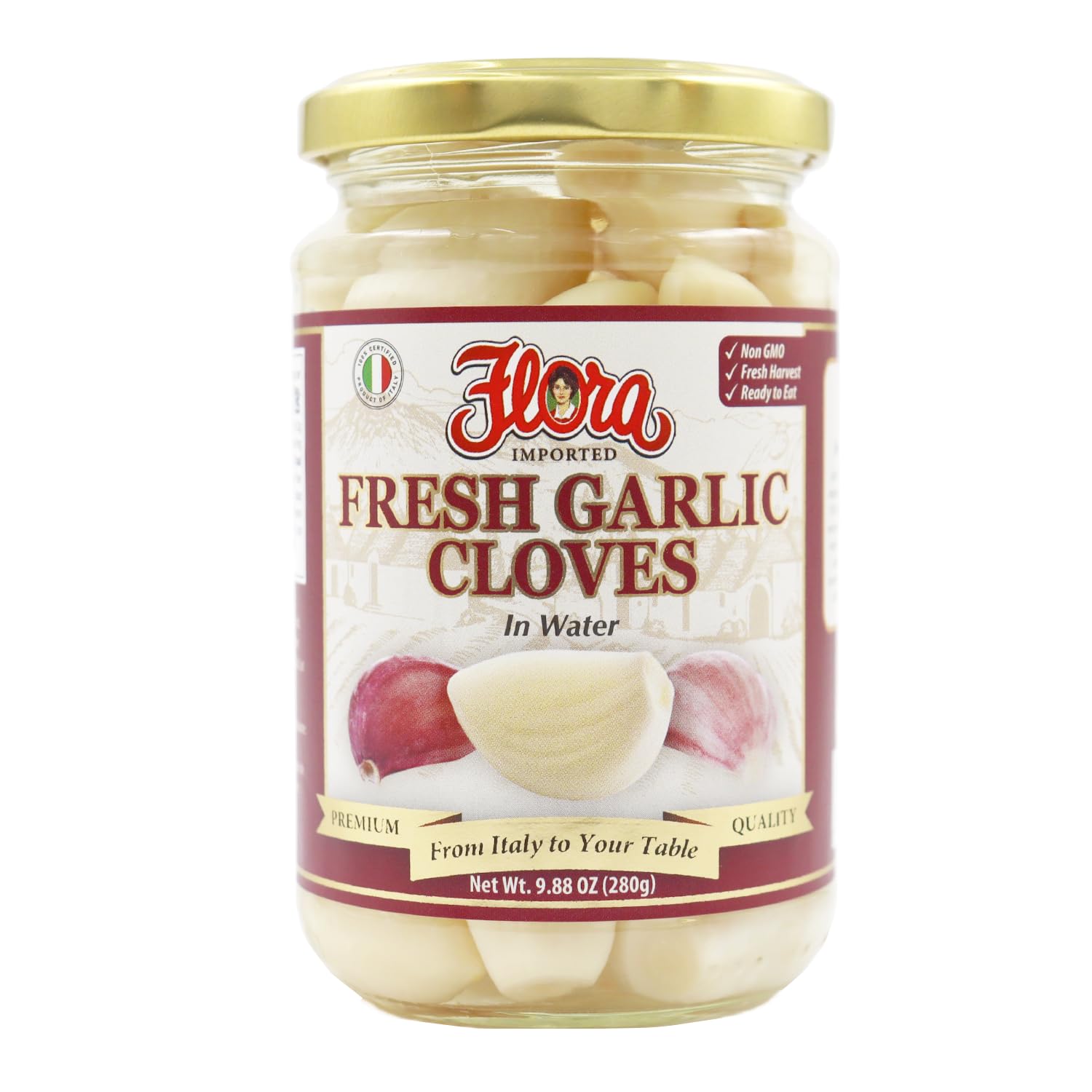Flora-Foods-Italian-Whole-Garlic-Cloves-in-Water-Brine-–-Peeled-&-813