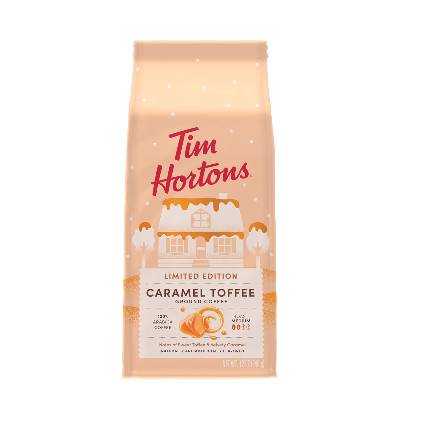 Tim-Hortons-12oz-Ground-Bag,-Caramel-Toffee-Flavored-1-Arabica-Coffee-----2691