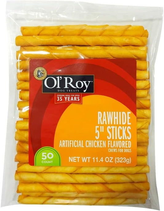 Ol'-Roy-Rawhide-5"-Munchy-Sticks,-Artificial-Chicken-Flavor-•-50---67