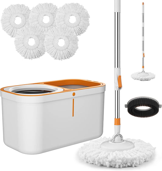 Spin-Mop-Bucket-with-Wringer-System-Extended-Mop-Handle-61?Mop-1532