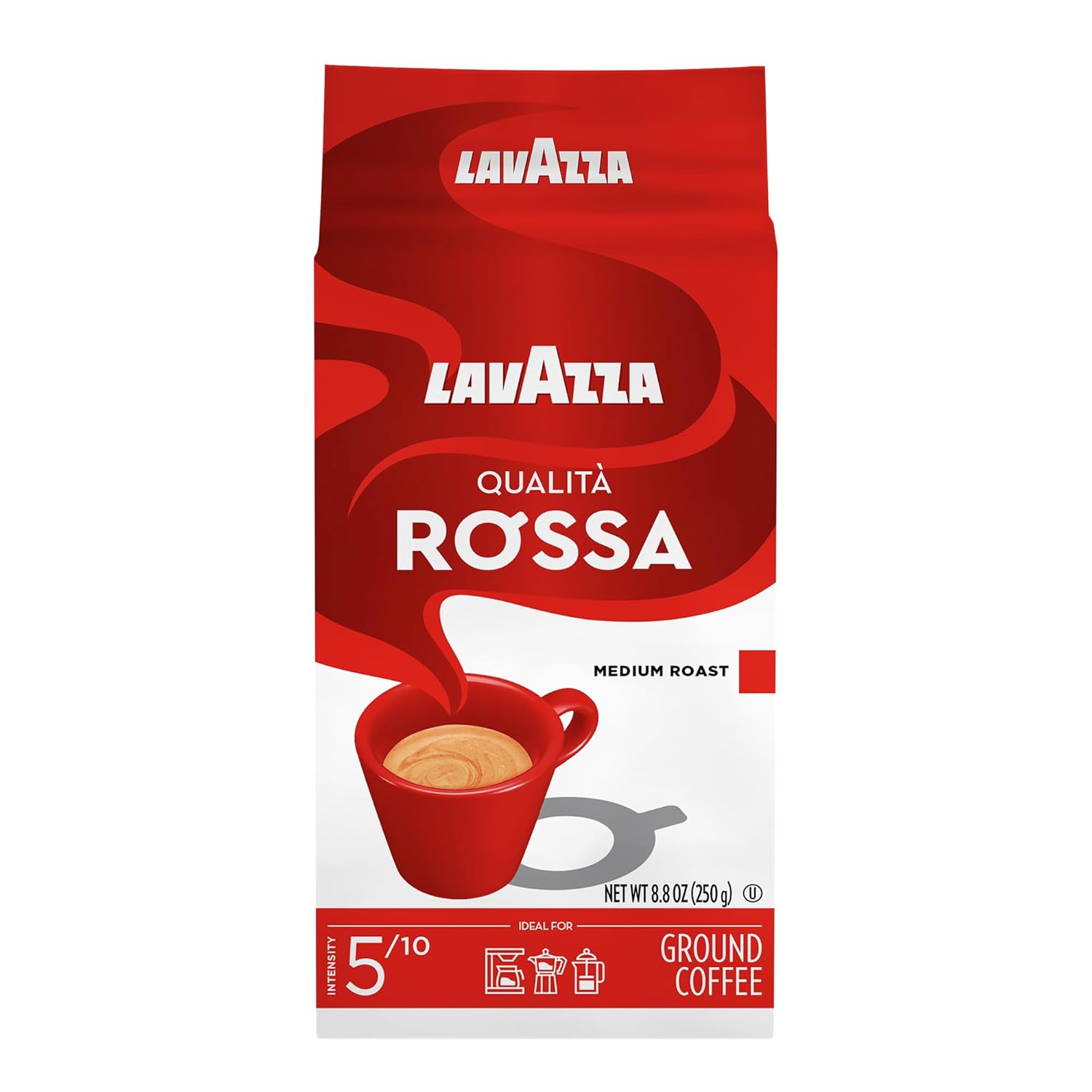 Lavazza-Qualità-Rossa-Ground-Coffee,-Medium-Roast,-Arabica-and-Robusta-Blend,-8.8-oz-2520