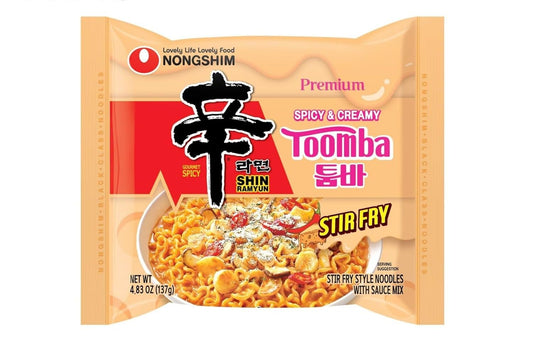Nongshim-Fideos-Ramen,-Ramen-instantáneo-gourmet,-fideos-premium,-salteado-cremoso--picante,-558