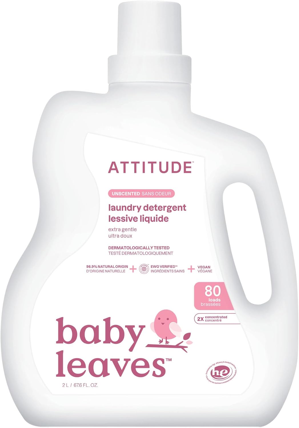 ATTITUDE-Baby-Laundry-Detergent,-Unscented-HE-Compatible-Liquid,-Extra-Gentle,-Concentrated,-EWG-1656