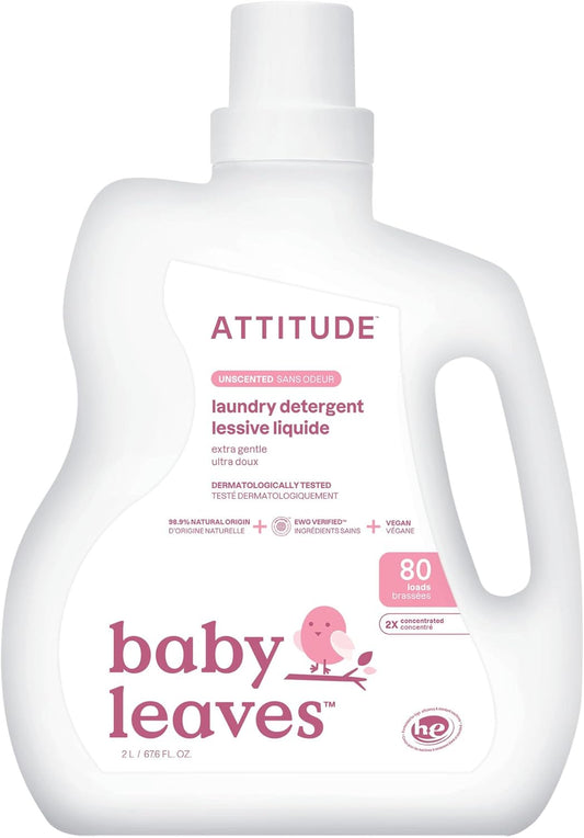 ATTITUDE-Baby-Laundry-Detergent,-Unscented-HE-Compatible-Liquid,-Extra-Gentle,-Concentrated,-EWG-1656