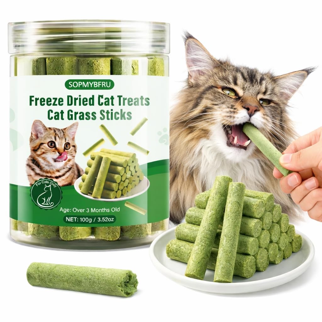 Cat-Grass-Teething-Stick,-100g-/-3.52-Oz-Natural-Cat-Grass-Treats-for-964