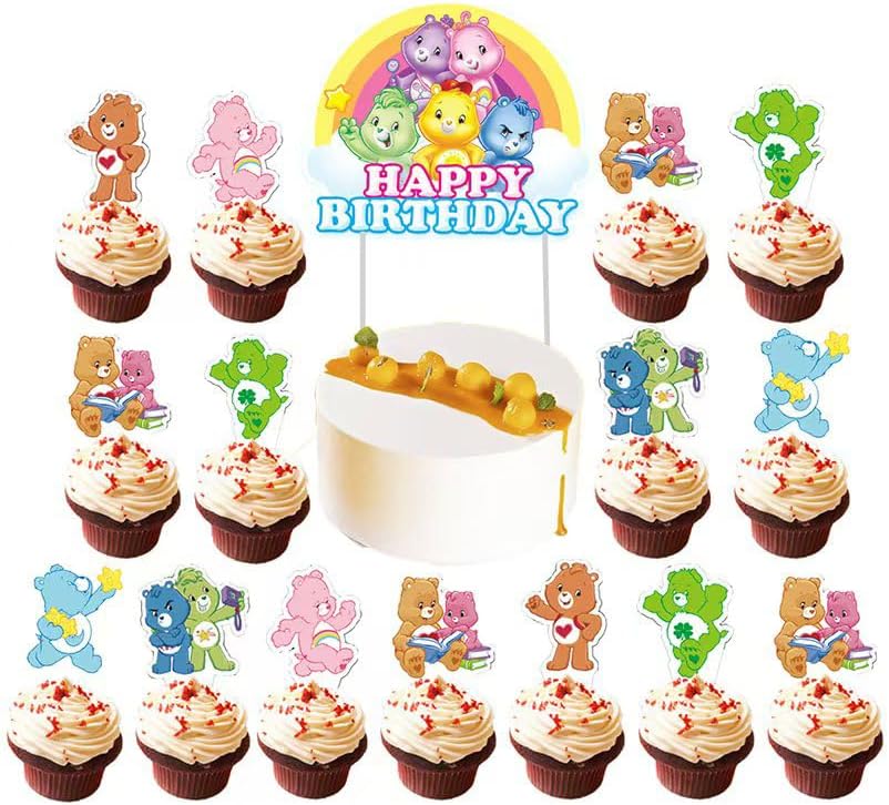 25pcs-Bear-Birthday-Party-Supplies,-Cake-Toppers,-Party-Decorations-for-Boys-&-----577