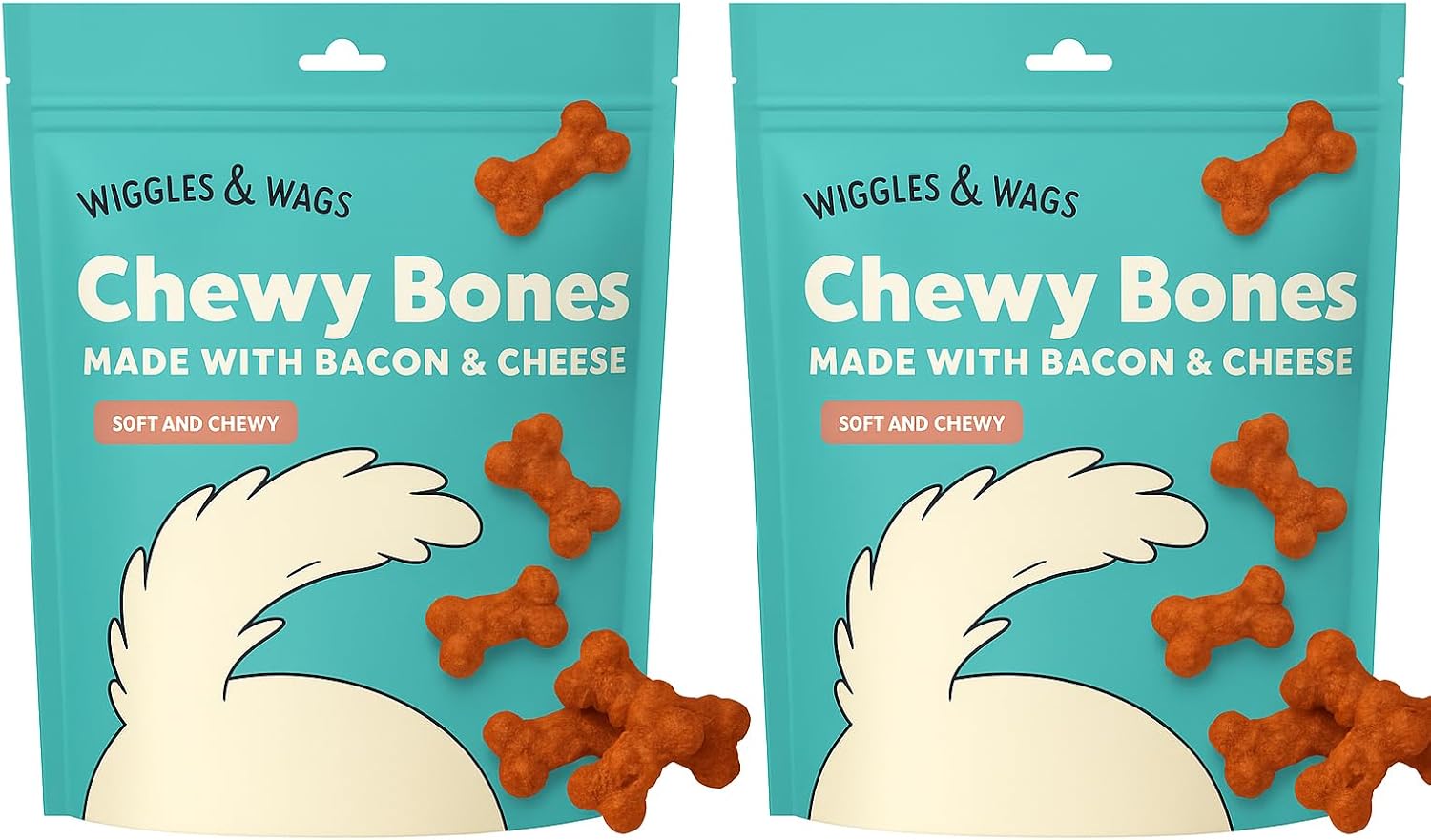 Wiggles-&-Wags-Chewy-Bones-Dog-Treats,-Bacon-&-Cheese-Flavor,-and-1241