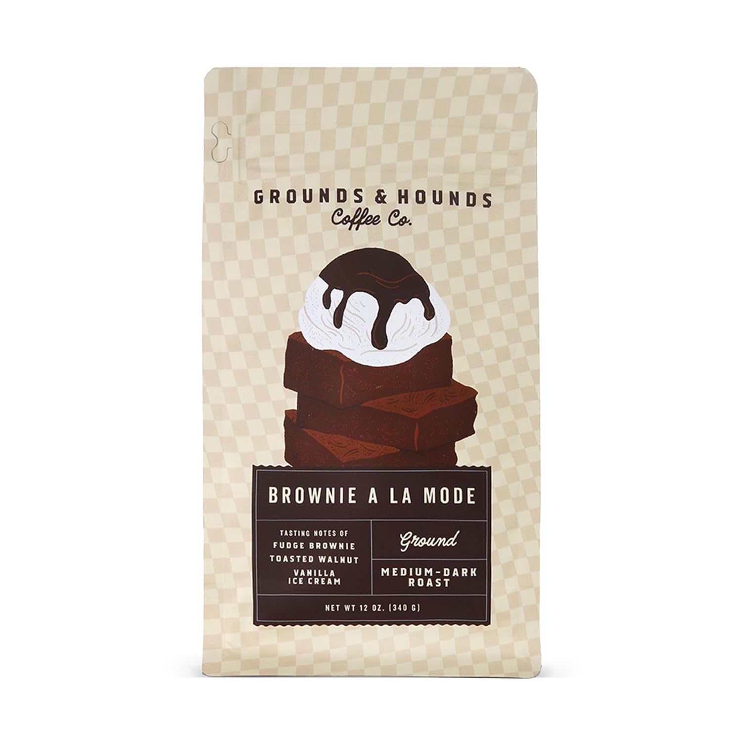 Grounds-&-Hounds-Coffee---12oz-Ground-Bag,-Medium/Dark-Roast-Coffee,-Brownie-A-263