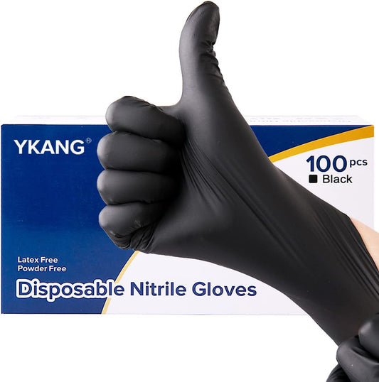 YKANG-Black-Disposable-Nitrile-Gloves,Latex-Free-Disposable-Gloves-100-PCS,Food-Safe-Food-Prep-Cooking-Gloves-514
