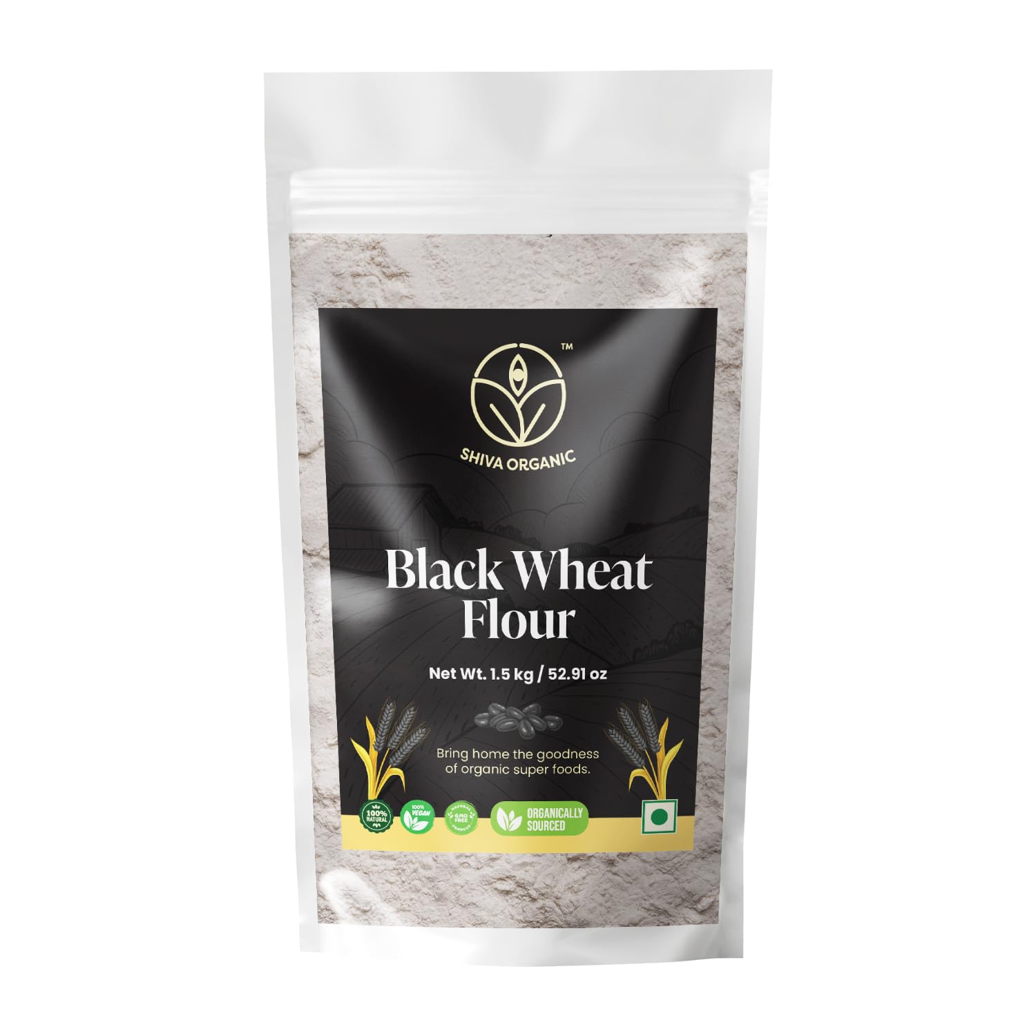 Shiva-Organic-Black-Wheat-Atta,-1.5-kg-(3.3-lbs)-Whole-Grain-Flour,-159