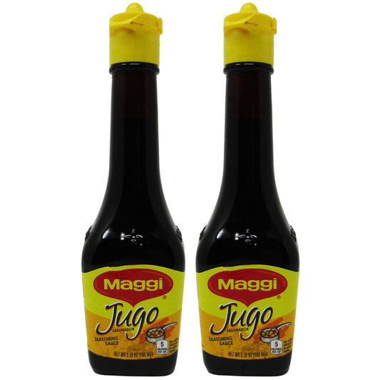 Jugo-Maggi-Seasoning-Sauces-Lot-Of-Two-3.38-oz-Each-Glass-Bottles-1914