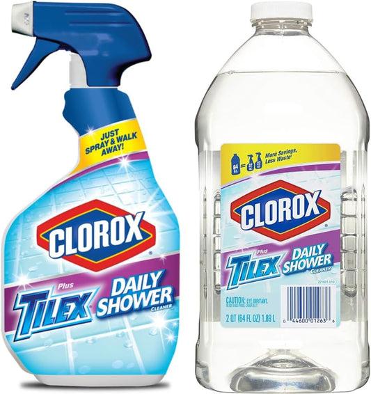 Tilex-Daily-Shower-Cleaner-Spray-&-Tilex-Shower-Refill-Bundle,-1455