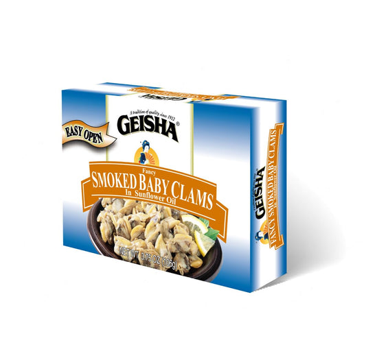 GEISHA-Almejas-ahumadas-en-aceite-de-girasol-3.75-onzas-(paquete-de-12),-para-936