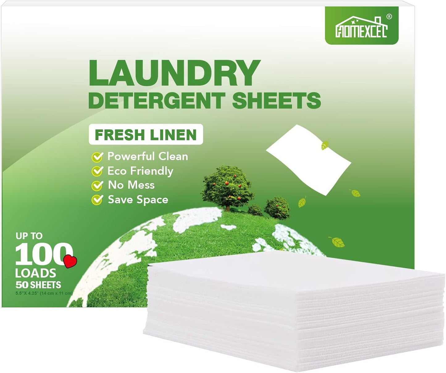 HOMEXCEL-Laundry-Detergent-Sheets-Fresh-Scent-Eco-Friendly,-100-Loads,-50-3071