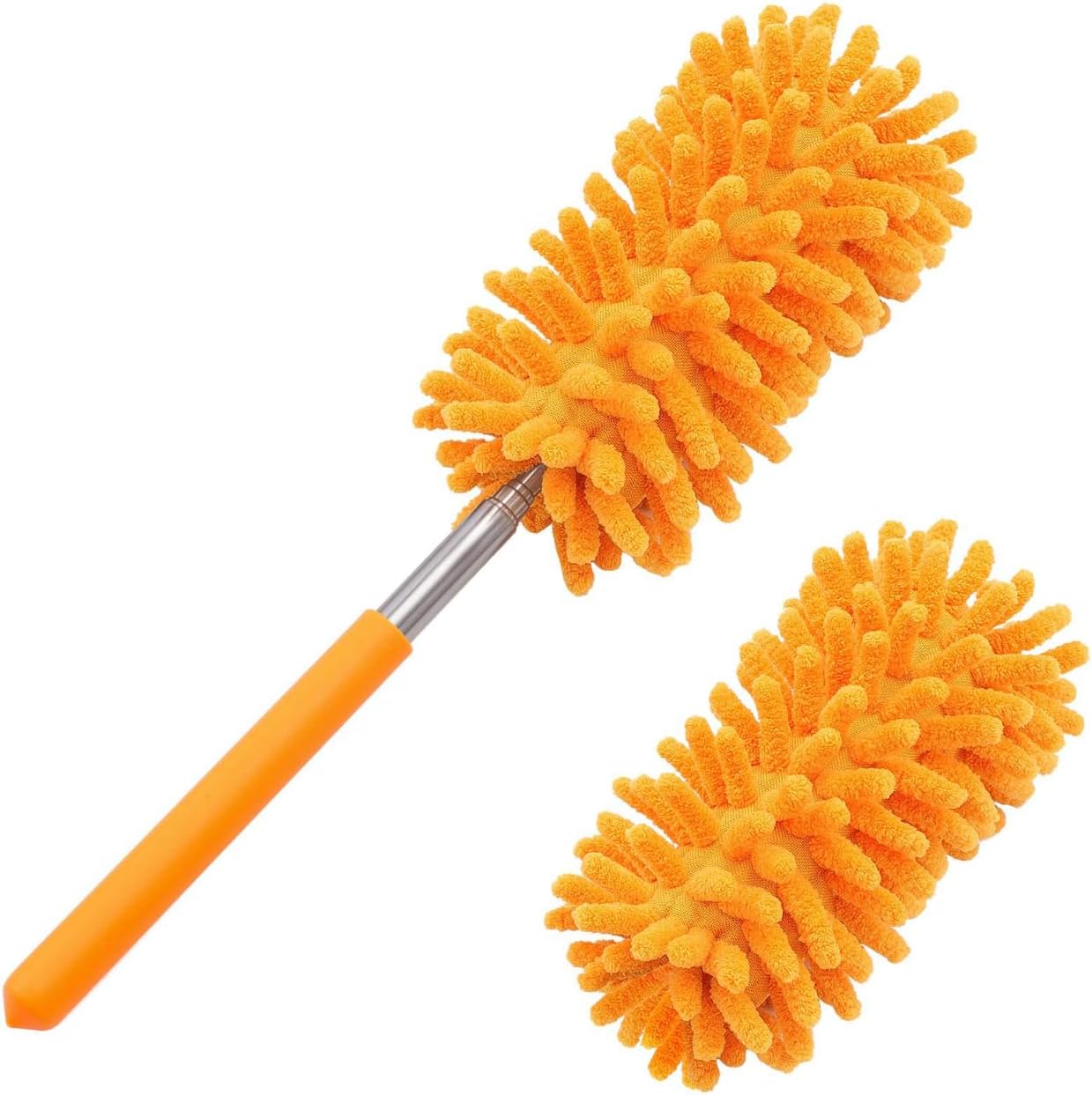 Microfiber-Duster-for-Cleaning,-Tukuos-Hand-Washable-Dusters-with-2pcs-Replaceable-Microfiber-Head,-Extendable-Pole,-1267